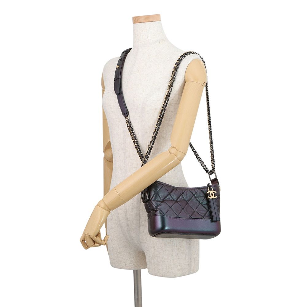 Chanel Chain Shoulder Bag Gabriel de Small Hobo Aged Calf Leather — view 5