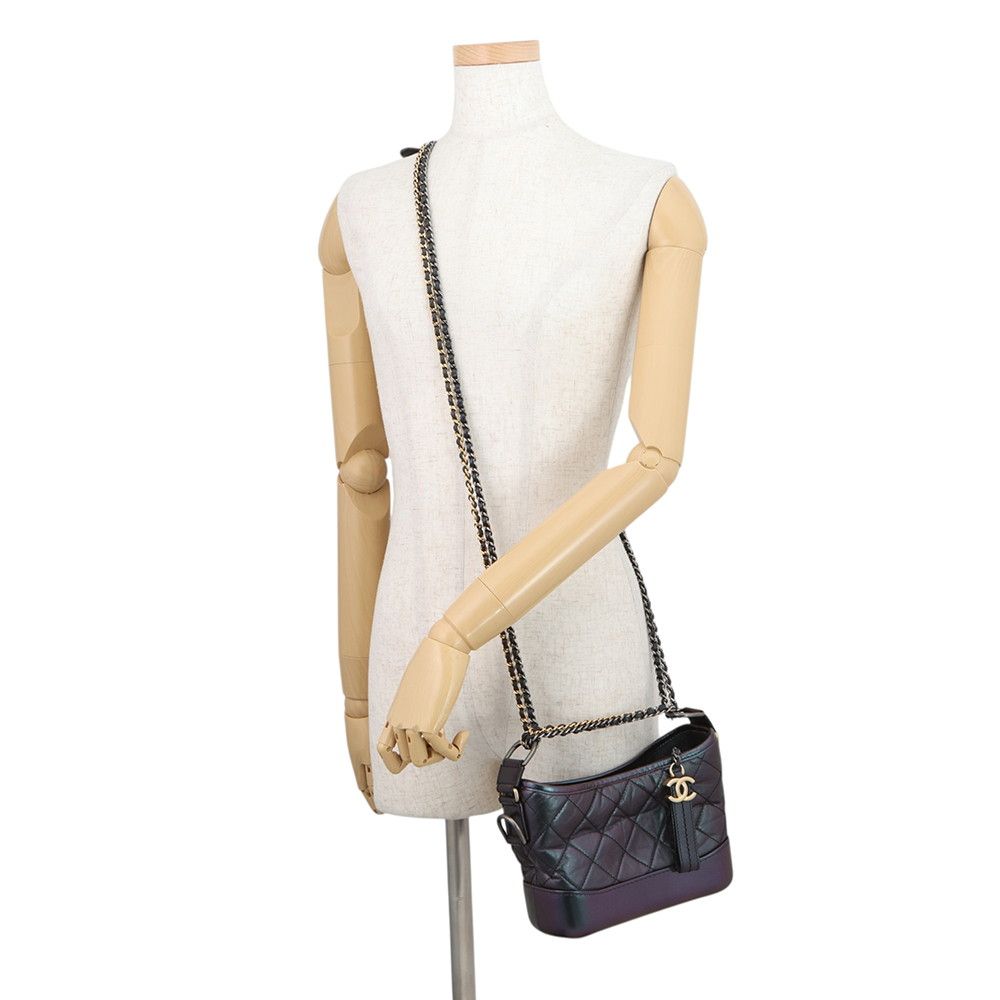 Chanel Chain Shoulder Bag Gabriel de Small Hobo Aged Calf Leather — view 6