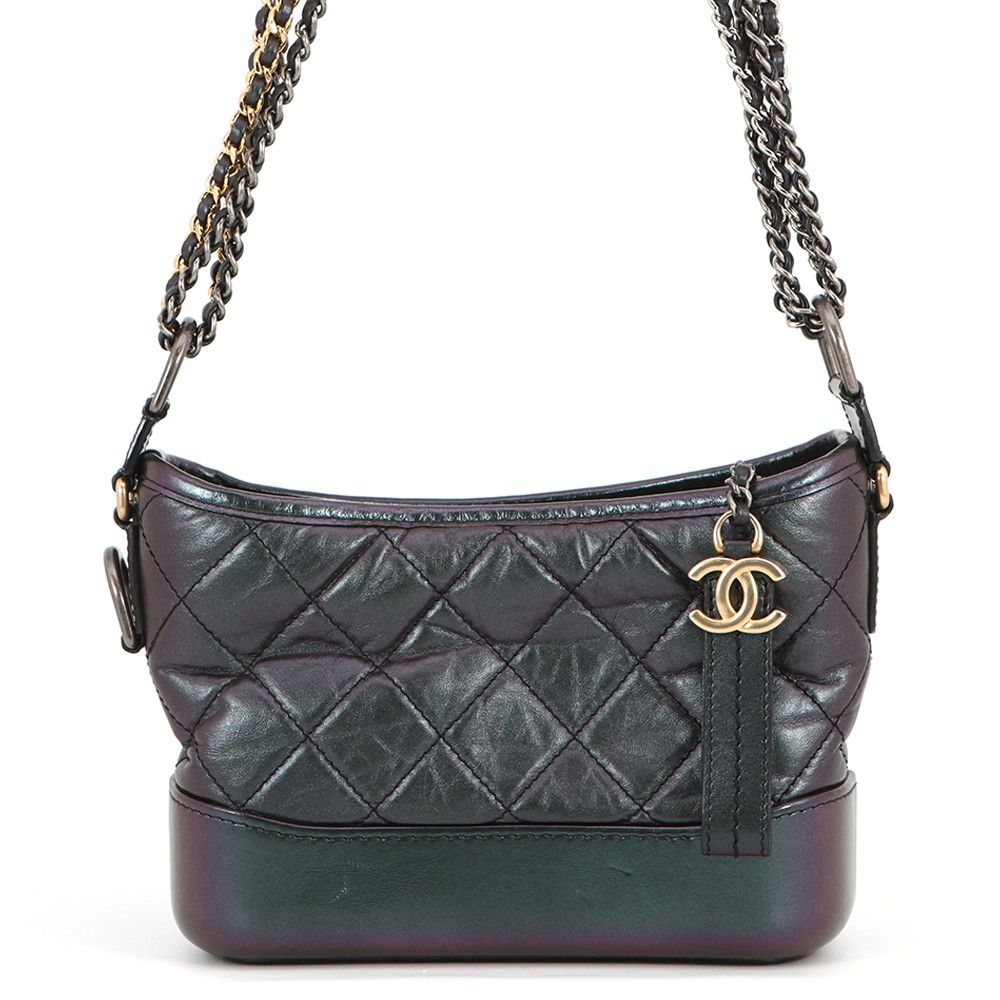 Chanel Chain Shoulder Bag Gabriel de Small Hobo Aged Calf Leather