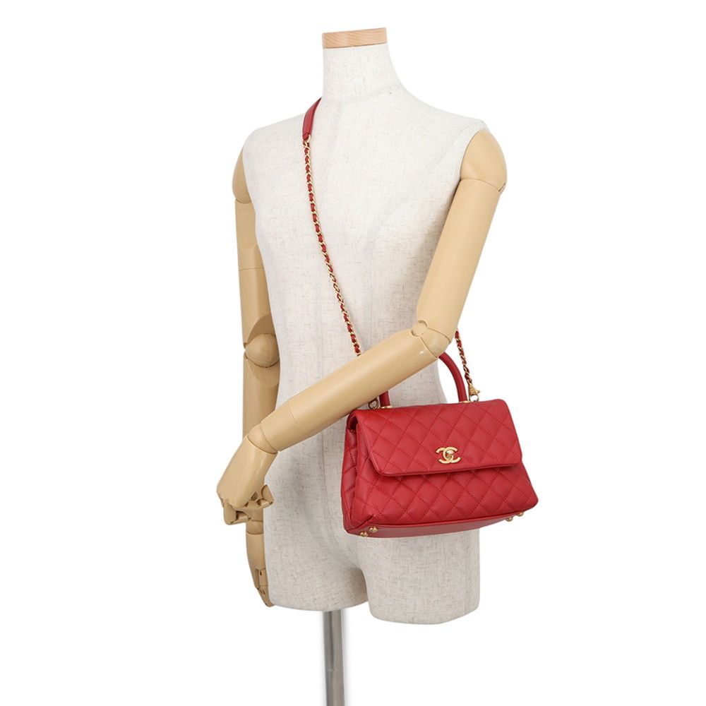 Chanel Quilted CC Logo Coco Handle Caviar Leather 2-Way Shoulder — view 5