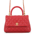 Chanel Quilted CC Logo Coco Handle Caviar Leather 2-Way Shoulder