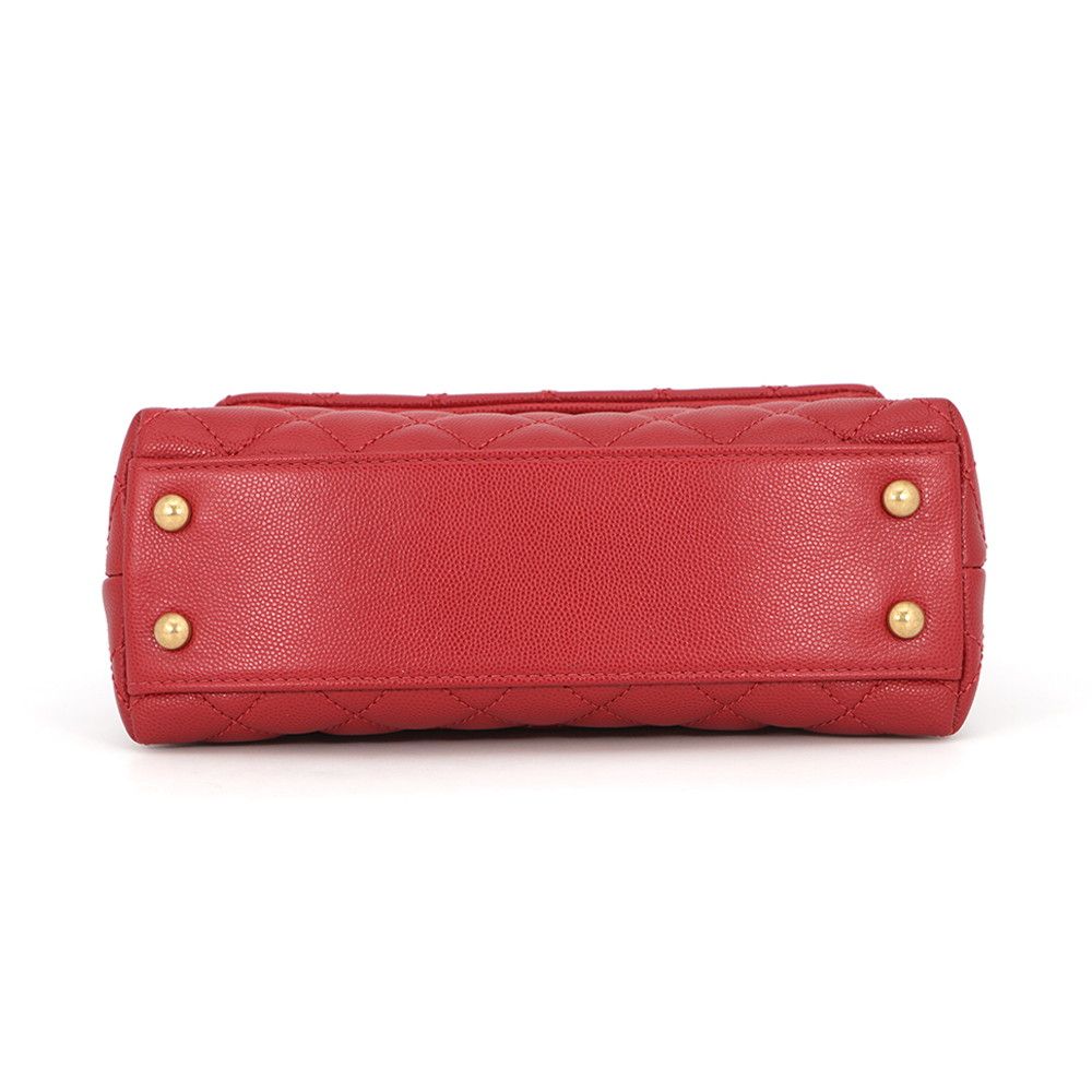 Chanel Quilted CC Logo Coco Handle Caviar Leather 2-Way Shoulder — view 3