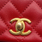 Chanel Quilted CC Logo Coco Handle Caviar Leather 2-Way Shoulder — view 7
