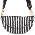 Chanel Shoulder Bag CC Logo Large Hobo Nylon 2-Way White Black