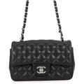 Chanel Chain Shoulder Bag Mini Quilted 20 CC Logo Lambskin Black