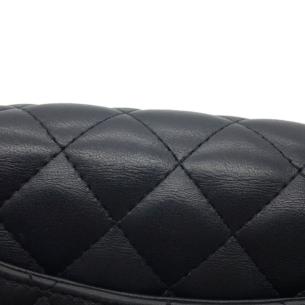 Chanel Chain Shoulder Bag Mini Quilted 20 CC Logo Lambskin Black — view 8