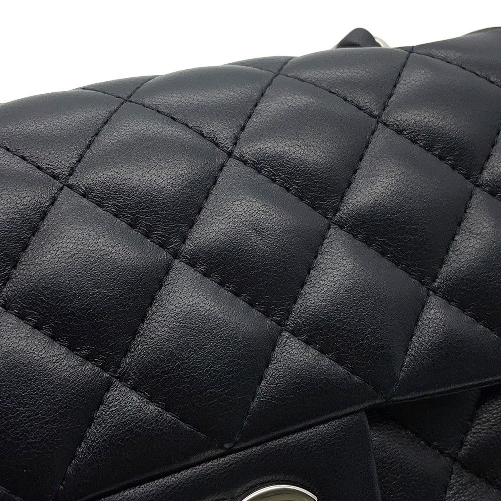 Chanel Chain Shoulder Bag Mini Quilted 20 CC Logo Lambskin Black — view 7