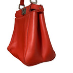 Fendi Peekaboo Mini Leather Handbag Orange — view 3