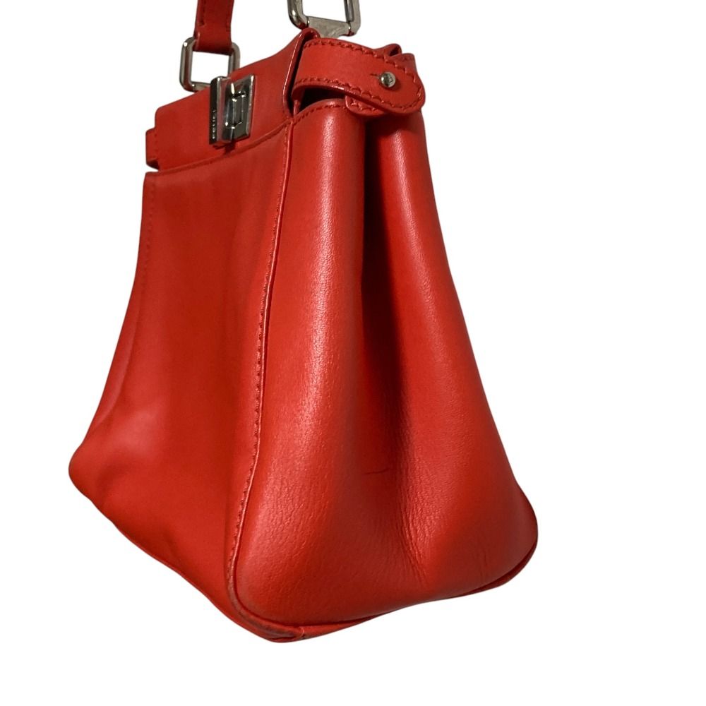 Fendi Peekaboo Mini Leather Handbag Orange — view 3