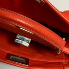Fendi Peekaboo Mini Leather Handbag Orange — view 6