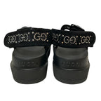 Gucci GG Logo Crystal Platform Sandals 35 Black — view 3