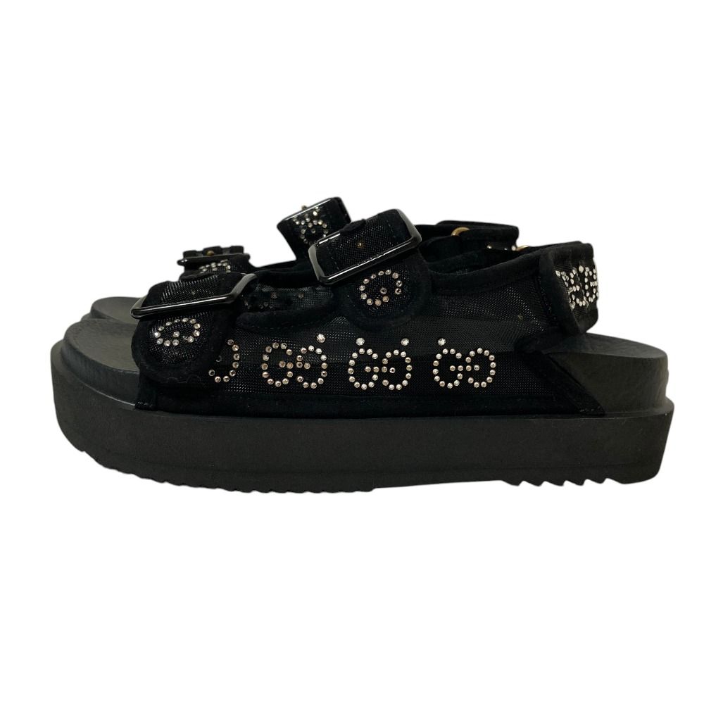 Gucci GG Logo Crystal Platform Sandals 35 Black — view 2