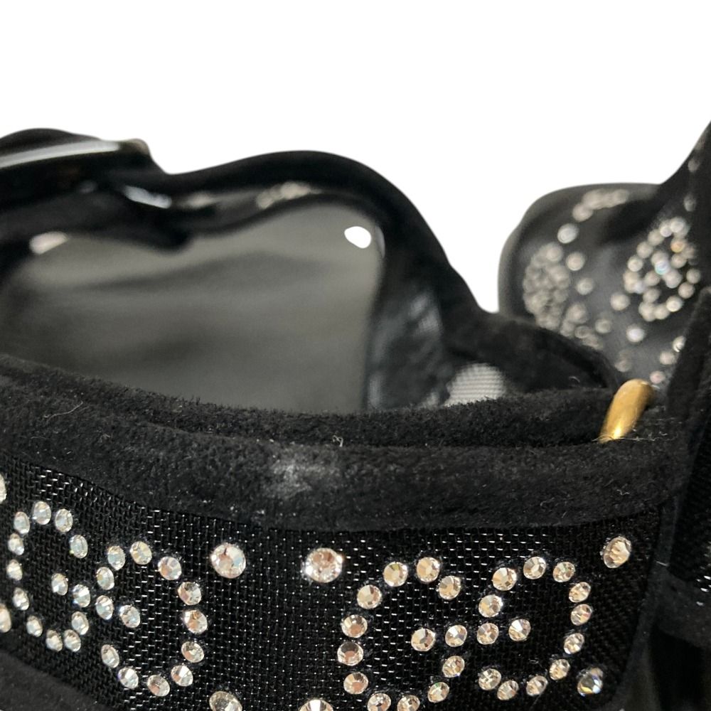 Gucci GG Logo Crystal Platform Sandals 35 Black — view 9