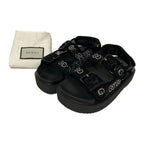 Gucci GG Logo Crystal Platform Sandals 35 Black — view 8