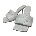 Bottega Veneta Lido Intrecciato Leather Sandals 35.5 White