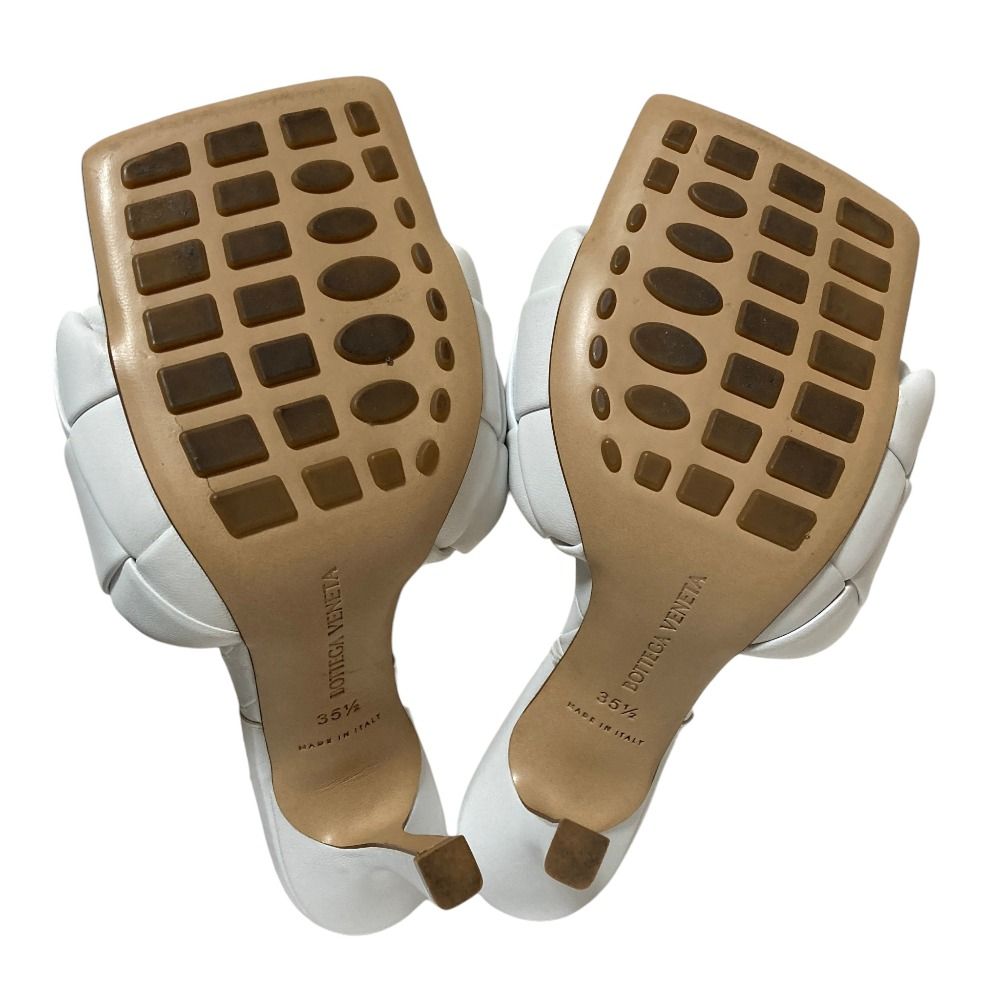 Bottega Veneta Lido Intrecciato Leather Sandals 35.5 White — view 5