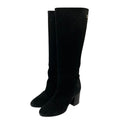 Chanel Suede Long Boots 34.5 Black