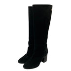 Chanel Suede Long Boots 34.5 Black