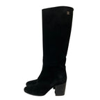 Chanel Suede Long Boots 34.5 Black — view 2