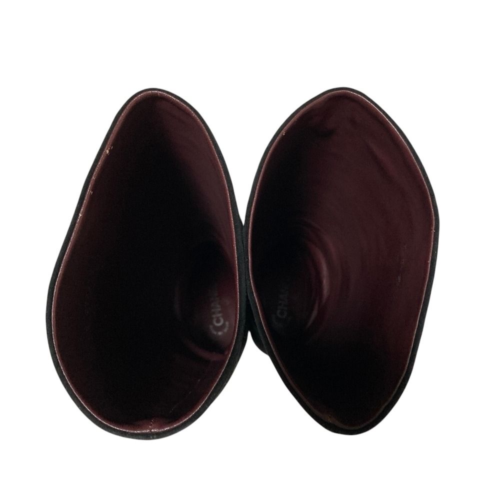 Chanel Suede Long Boots 34.5 Black — view 4