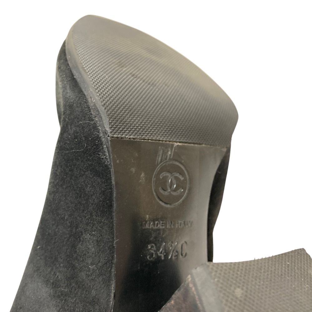 Chanel Suede Long Boots 34.5 Black — view 7