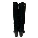 Chanel Suede Long Boots 34.5 Black — view 3