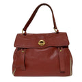 Saint Laurent Leather Muse Tote One Handle Red Beige
