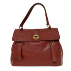 Saint Laurent Leather Muse Tote One Handle Red Beige