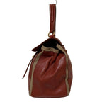 Saint Laurent Leather Muse Tote One Handle Red Beige — view 2