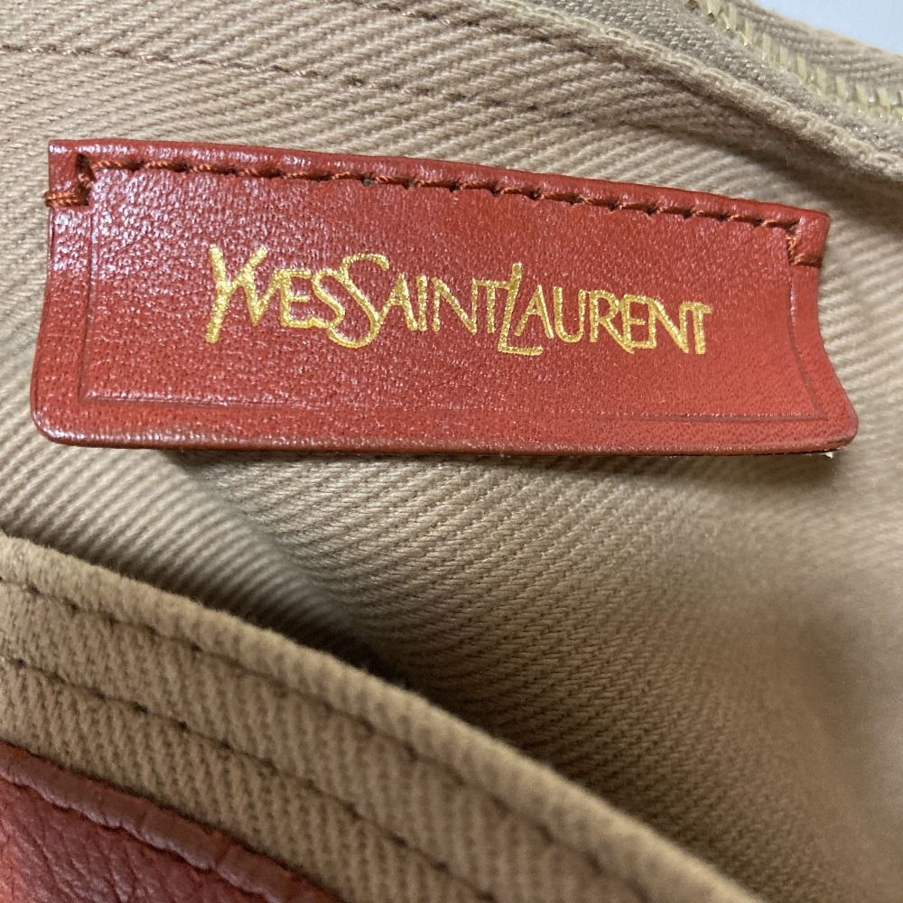 Saint Laurent Leather Muse Tote One Handle Red Beige — view 8