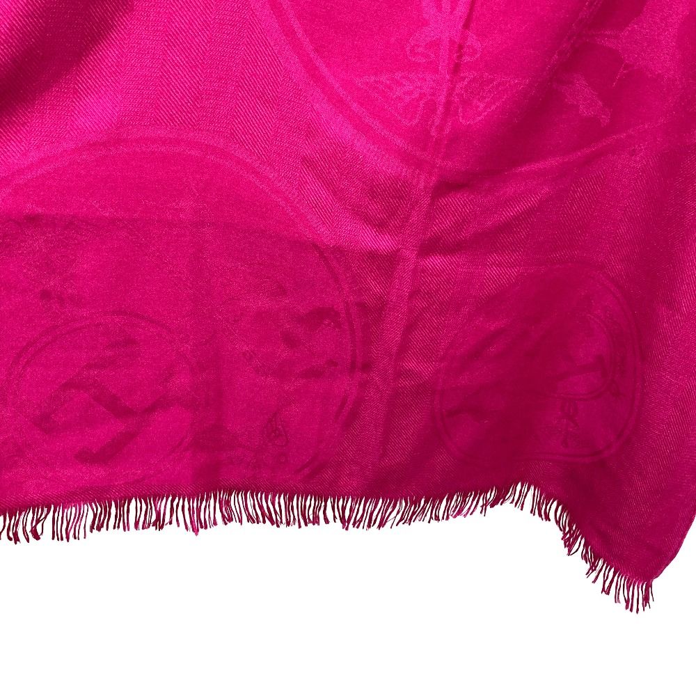 Hermes New Bliss Cashmere Silk Large Shawl Rose Pink Scarf — view 6