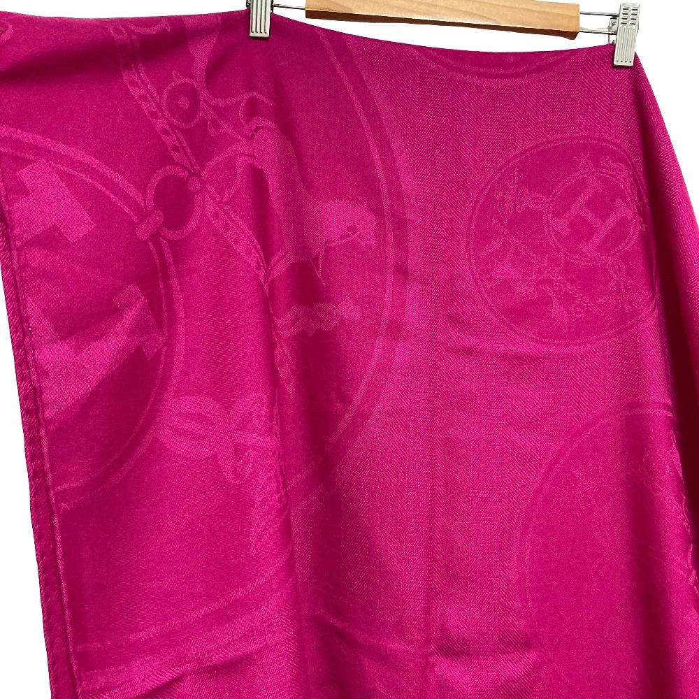 Hermes New Bliss Cashmere Silk Large Shawl Rose Pink Scarf — view 7