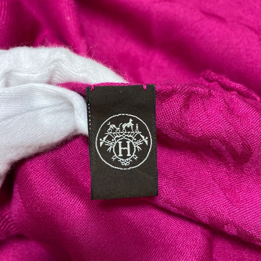 Hermes New Bliss Cashmere Silk Large Shawl Rose Pink Scarf — view 8