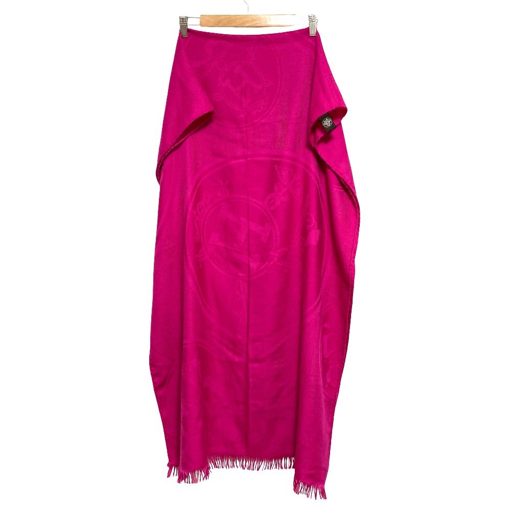 Hermes New Bliss Cashmere Silk Large Shawl Rose Pink Scarf — view 2