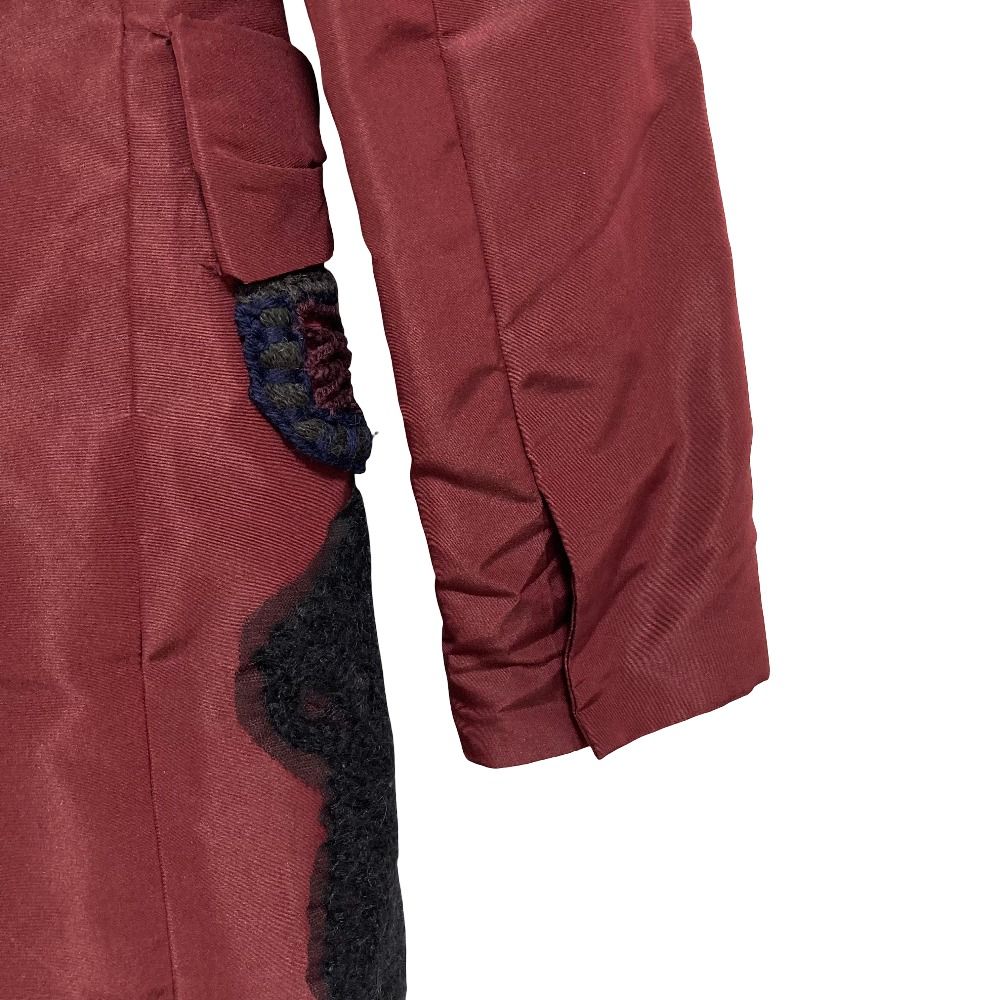 Prada Padded Silk Chesterfield 38 Red Shoulder — view 5