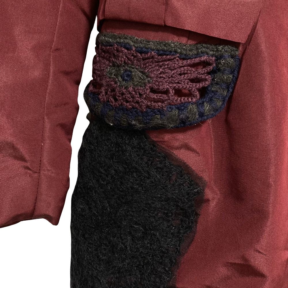 Prada Padded Silk Chesterfield 38 Red Shoulder — view 4