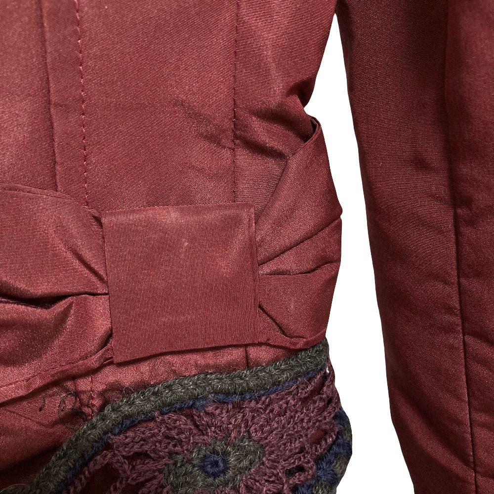 Prada Padded Silk Chesterfield 38 Red Shoulder — view 7