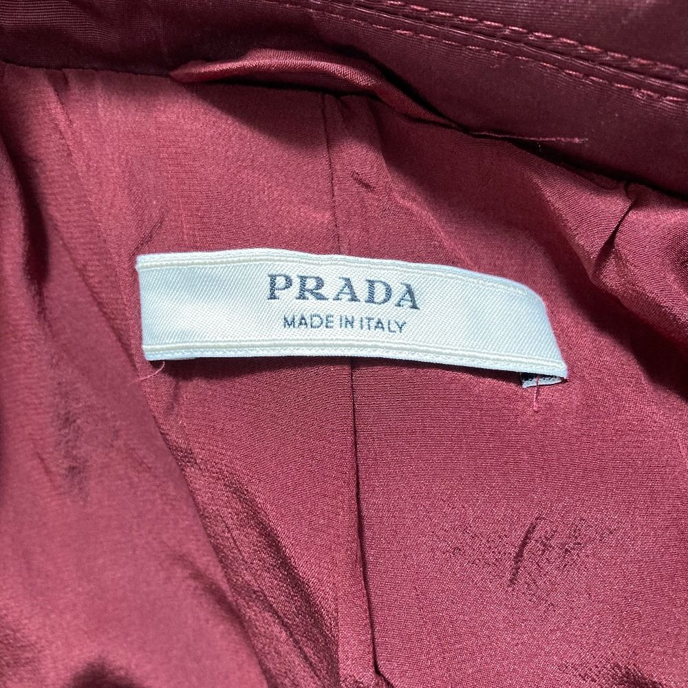 Prada Padded Silk Chesterfield 38 Red Shoulder — view 8