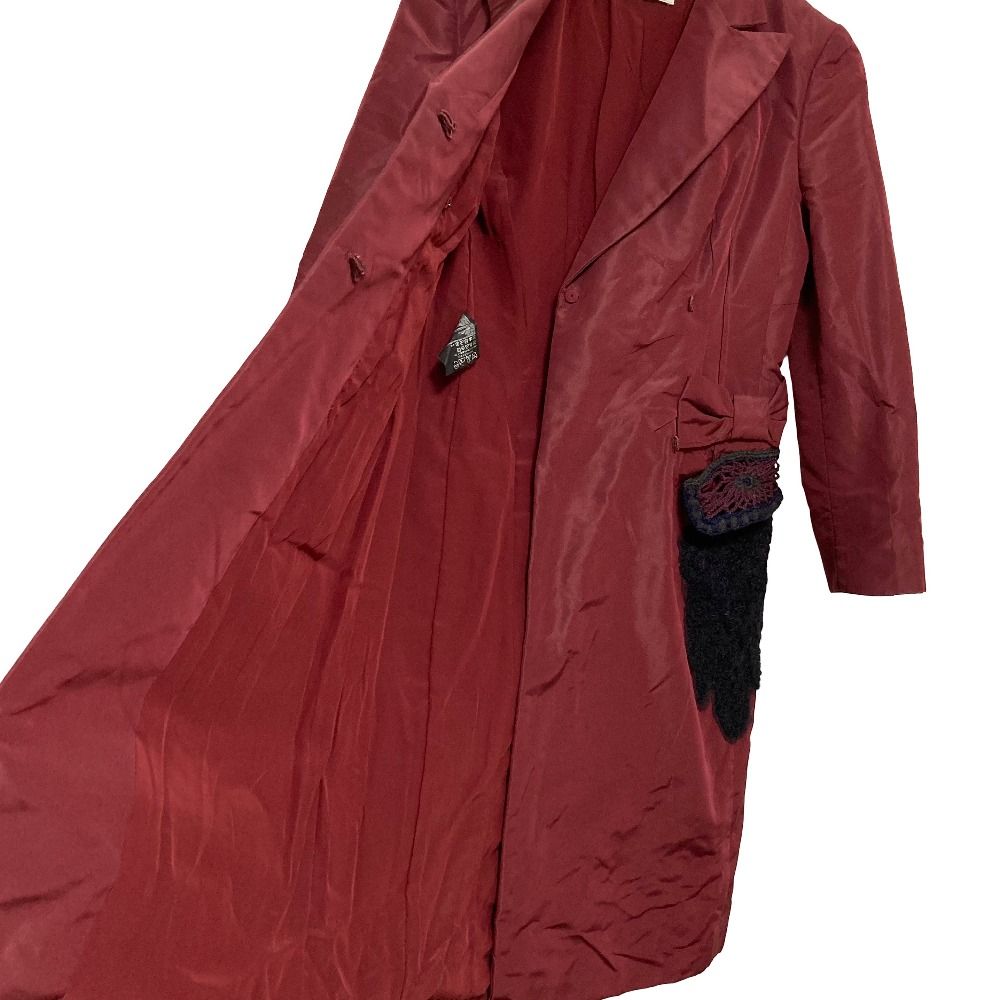 Prada Padded Silk Chesterfield 38 Red Shoulder — view 3