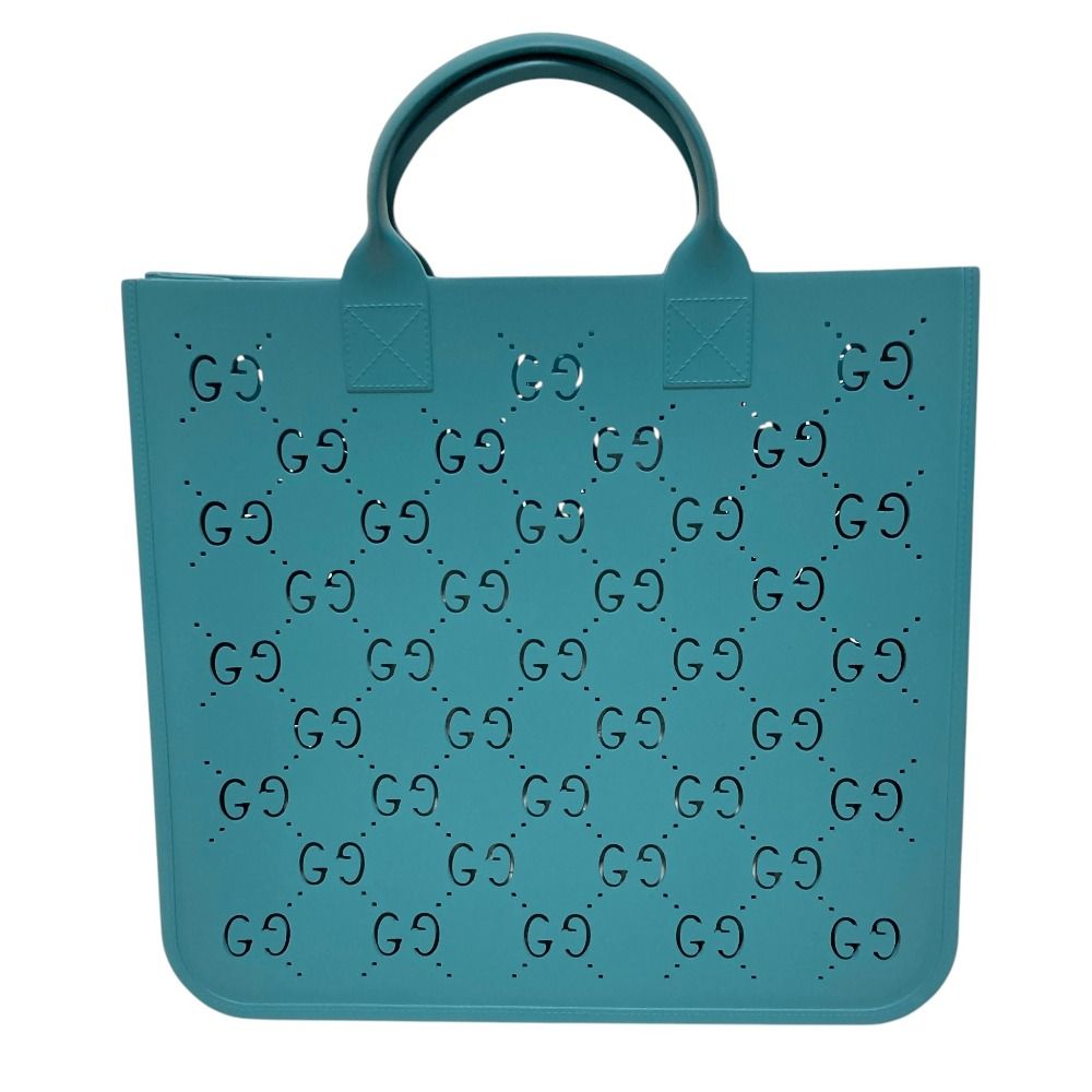 Gucci Children's GG Supreme Rubber Tote Turquoise Blue — view 2