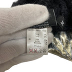 Gucci Leaf Pattern Embroidery Silk Blend Mohair Knit Cap M Black — view 6