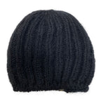Gucci Leaf Pattern Embroidery Silk Blend Mohair Knit Cap M Black — view 2