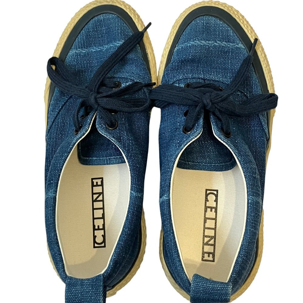 Celine 180° Canvas Low Cut Sneakers 35 Blue — view 7