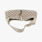 Gucci Jackie Ivory Beige Canvas Leather Handbag — view 8