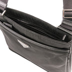 Prada Re-Nylon Saffiano Leather Shoulder Bag Black — view 8