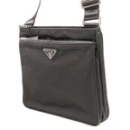Prada Re-Nylon Saffiano Leather Shoulder Bag Black — view 7