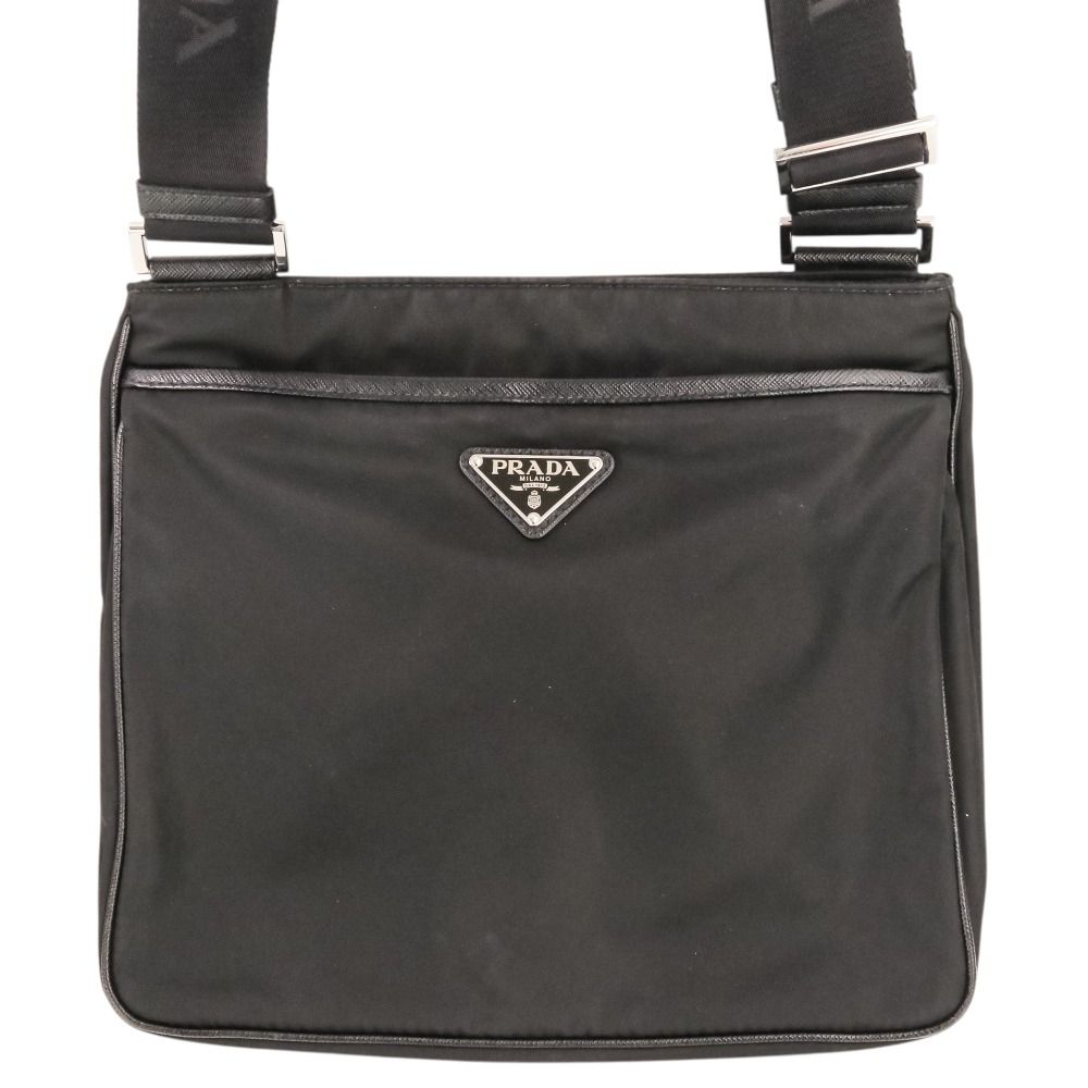 Prada Re-Nylon Saffiano Leather Shoulder Bag Black — view 2