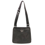 Prada Re-Nylon Saffiano Leather Shoulder Bag Black