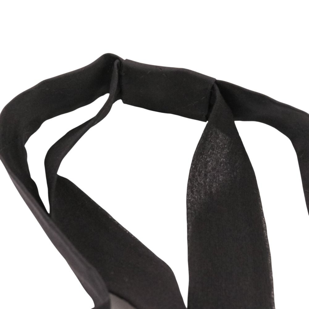 Chanel Silk CC Logo Bowtie Ribbon Scarf Black — view 6