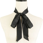 Chanel Silk CC Logo Bowtie Ribbon Scarf Black
